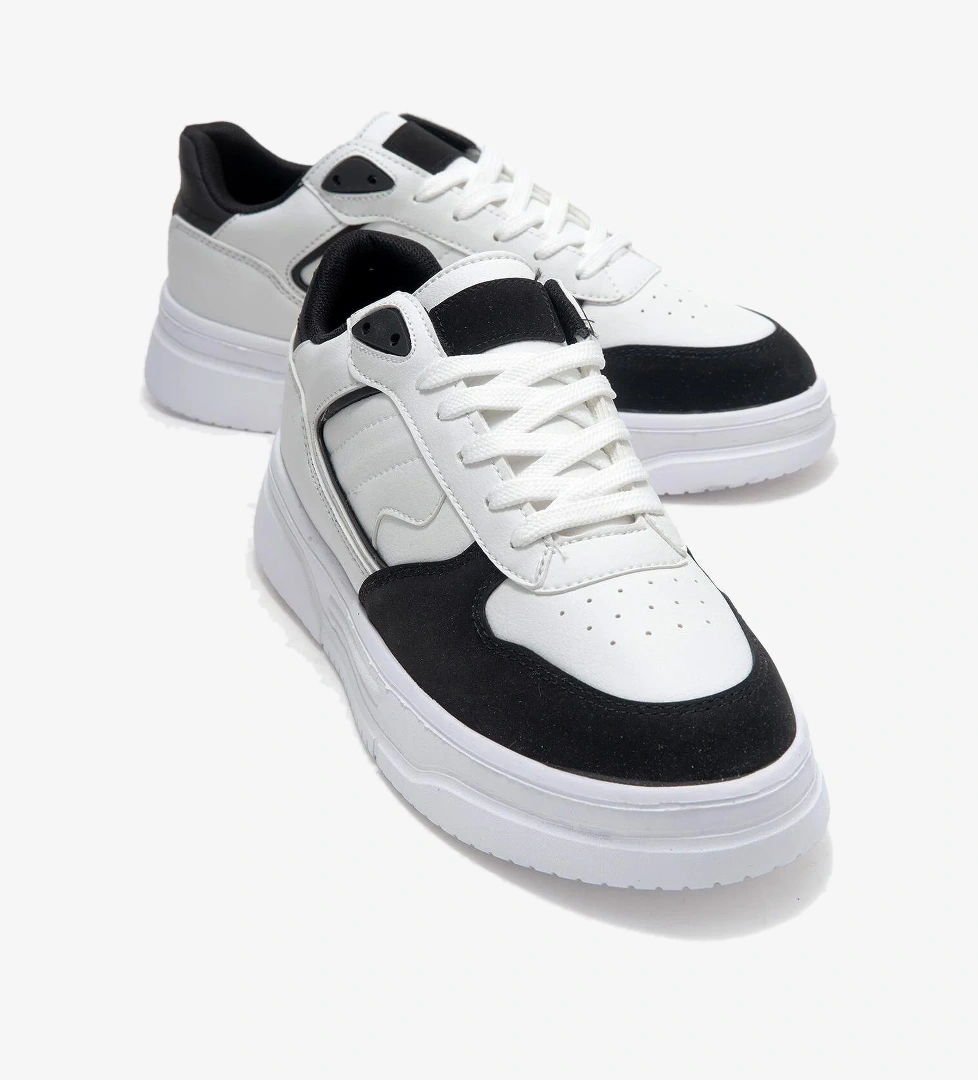 Bağcıklı Erkek Spor Ayakkabı BEYAZ SİYAH