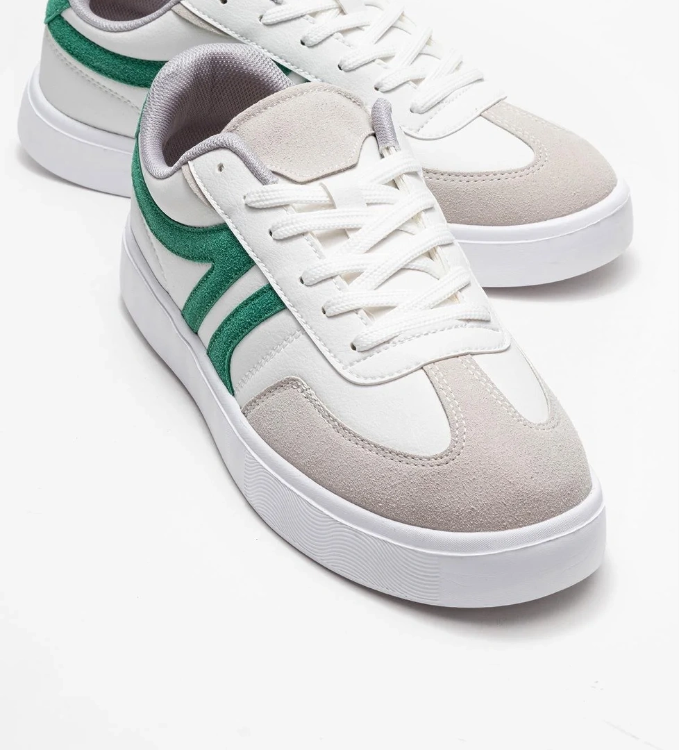 Bağcıklı Erkek Spor Ayakkabı BEYAZ YEŞİL