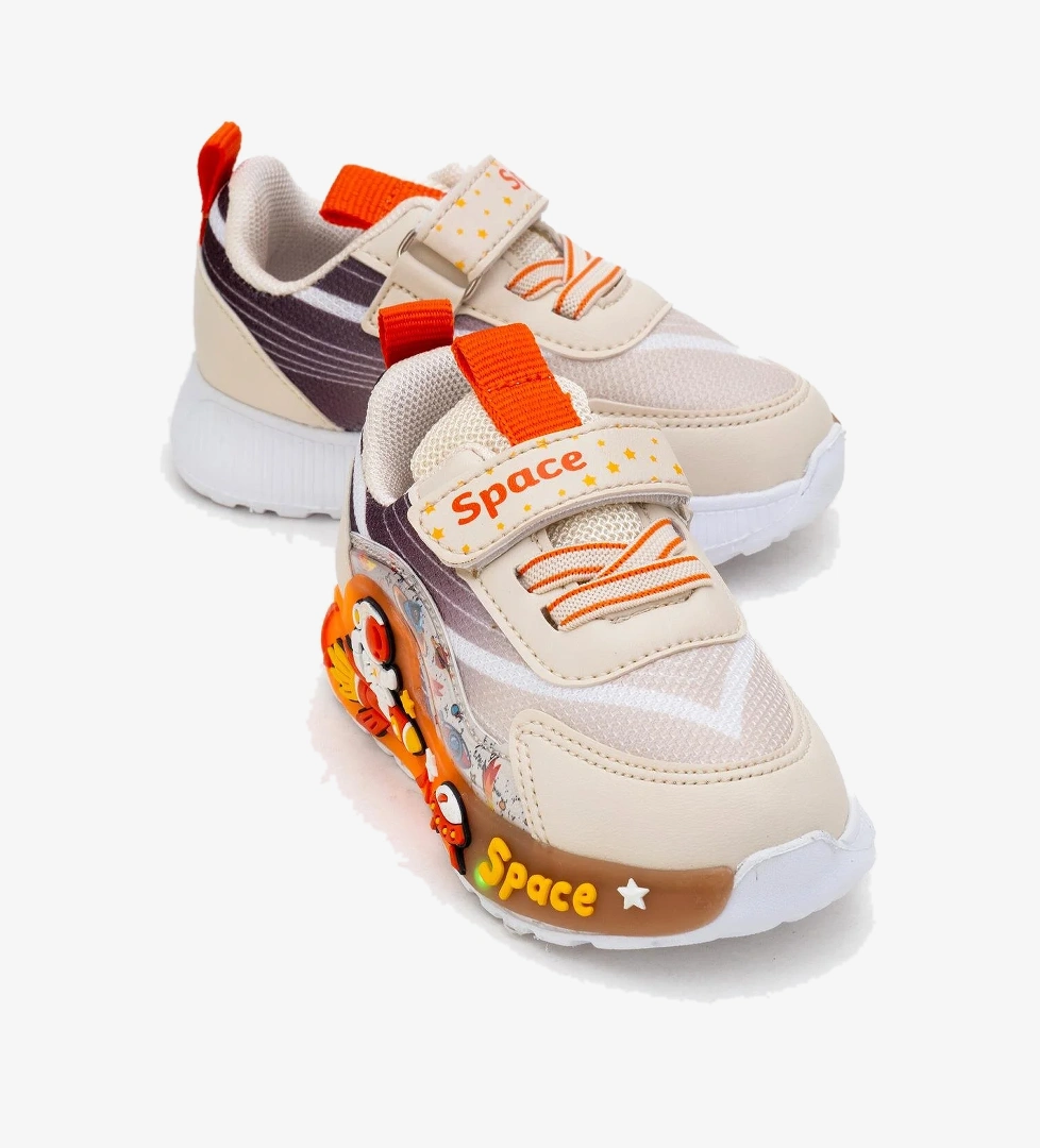 Çocuk Anorak Işıklı Spor Ayakkabı 21-25 BEJ KAHVE