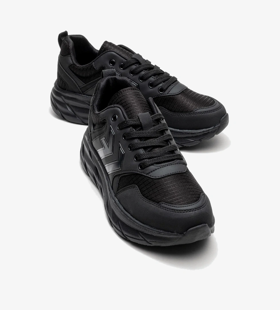 Bağcıklı Erkek Spor Ayakkabı SİYAH SİYAH