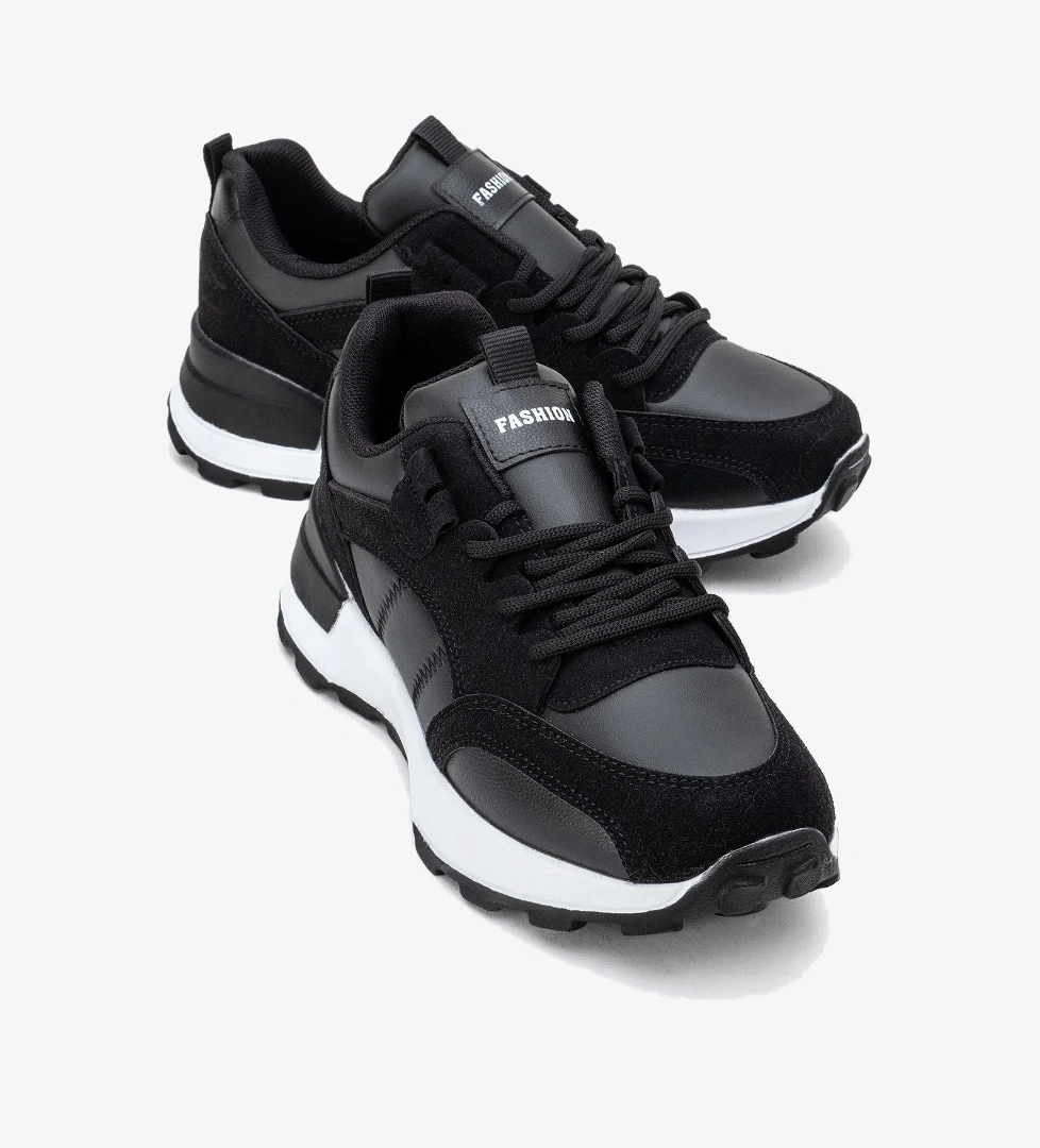 Bağcılklı Kadın Spor Ayakkabı SİYAH BEYAZ