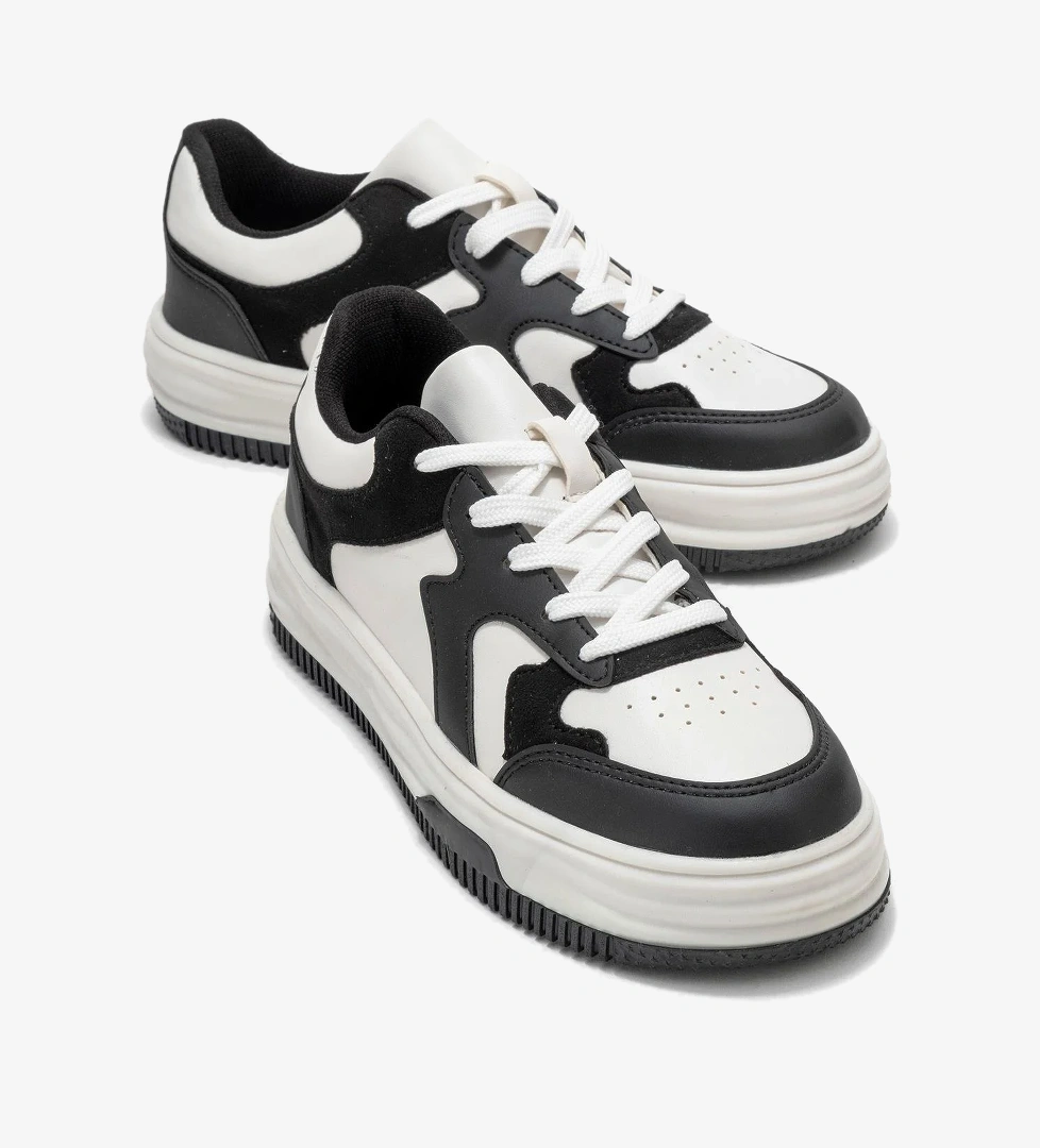 Kadın Spor Ayakkabı BEYAZ SİYAH - Görsel 1