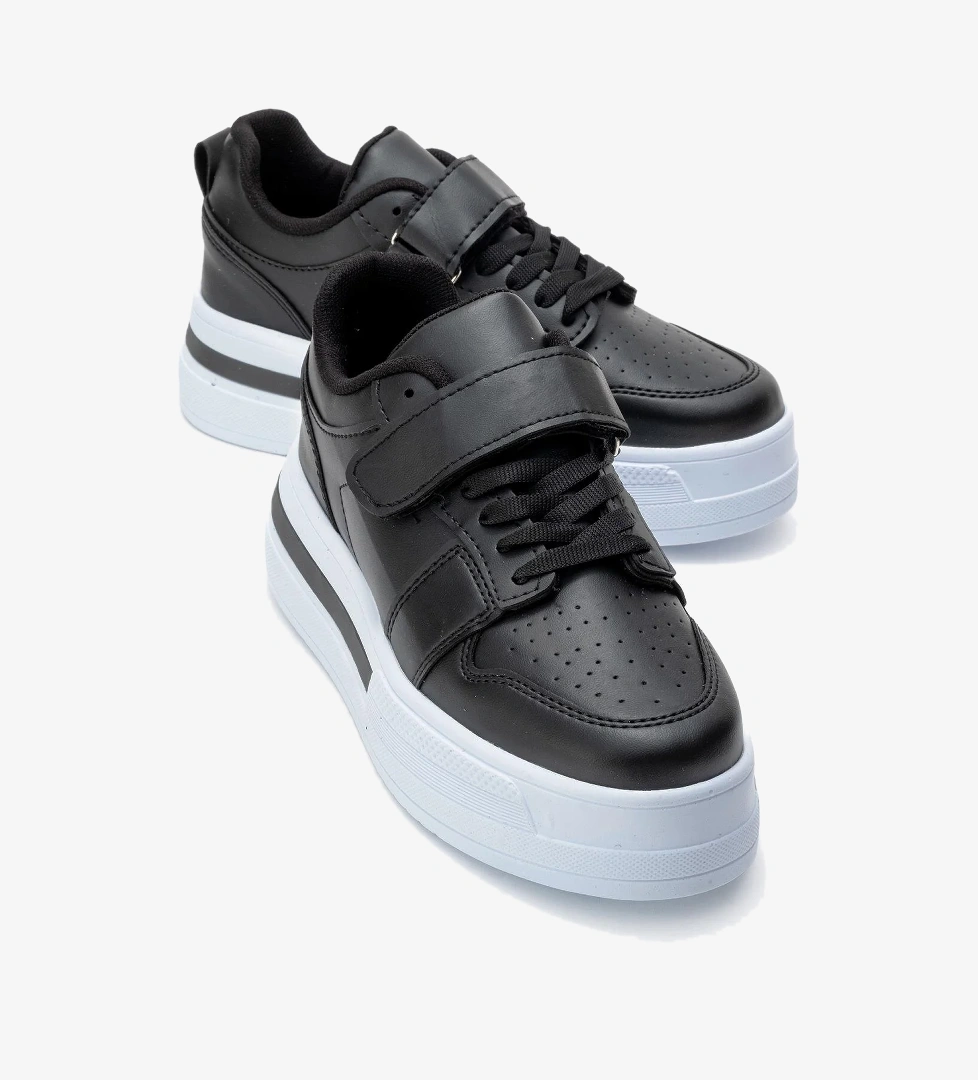 Cırtlı Kadın Spor Ayakkabı SİYAH BEYAZ