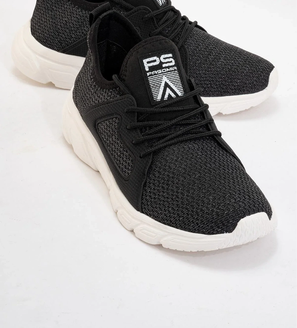 Ccway Kadın Triko Spor Ayakkabı Si̇yah Beyaz model görseli