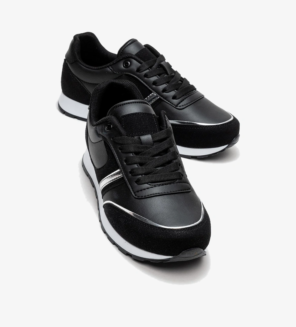 Bağcıklı Kadın Spor Ayakkabı ; SİYAH