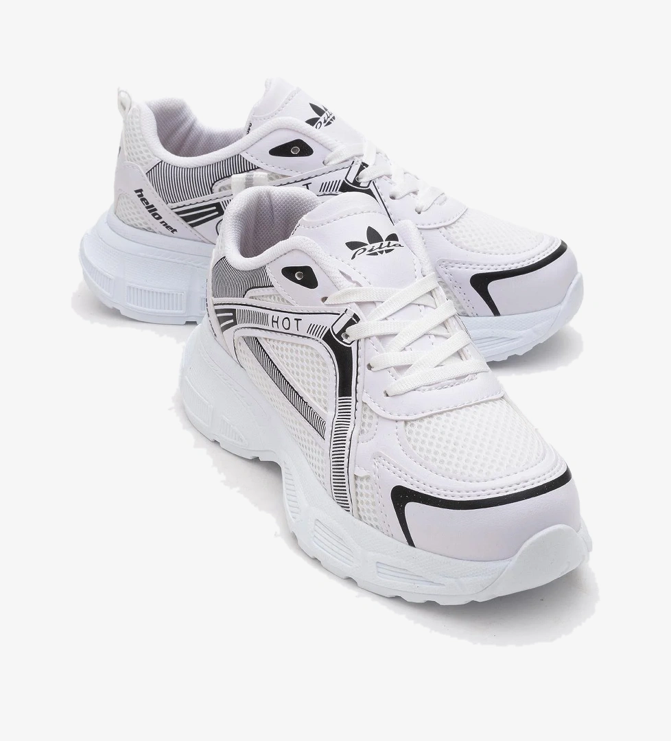 Kadın Anorak Spor Ayakkabı BEYAZ SİYAH