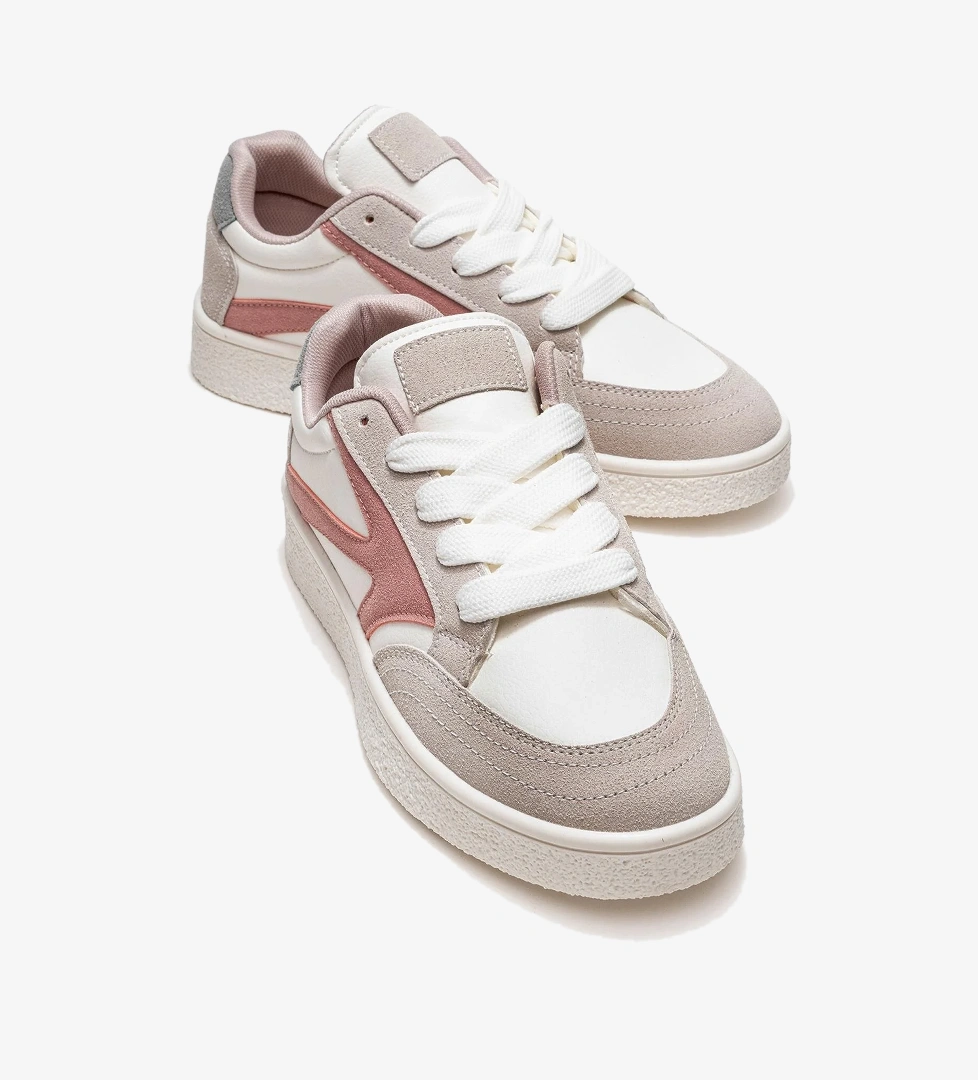 Kadın Anorak Spor Ayakkabı BEYAZ PEMBE MAVİ