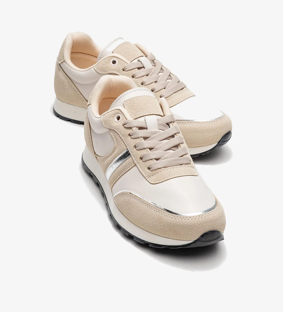 Bağcıklı Kadın Spor Ayakkabı ; BEJ