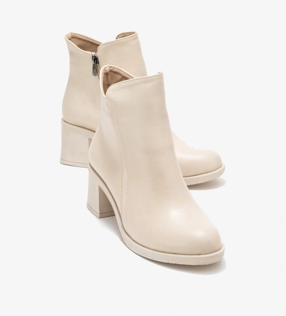 Ccway Kadın Sade Fermuarlı Bot Kahve Bej Ci̇lt model görseli