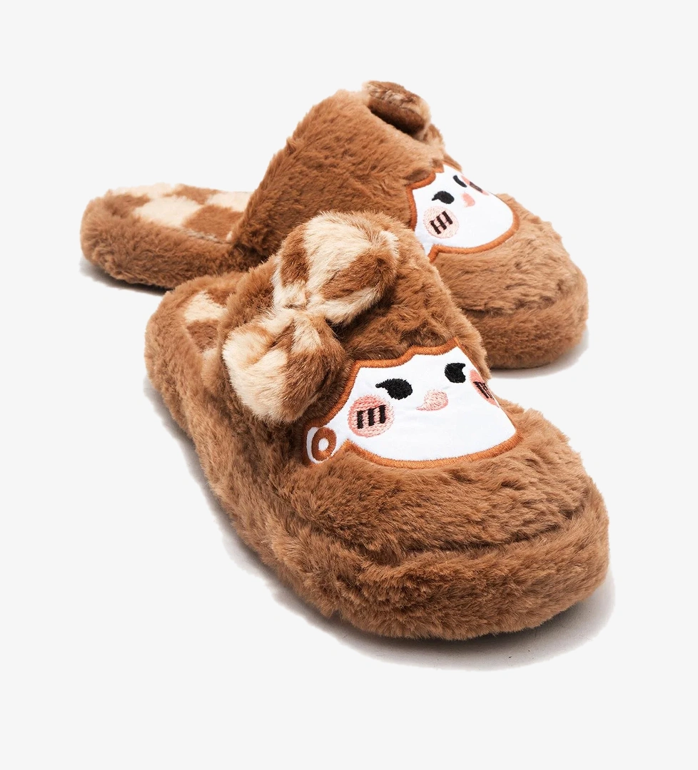 Kadın Önü Kapalı Papyonlu Ev Terliği VİZON