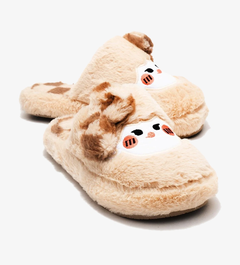 Kadın Önü Kapalı Papyonlu Ev Terliği KREM