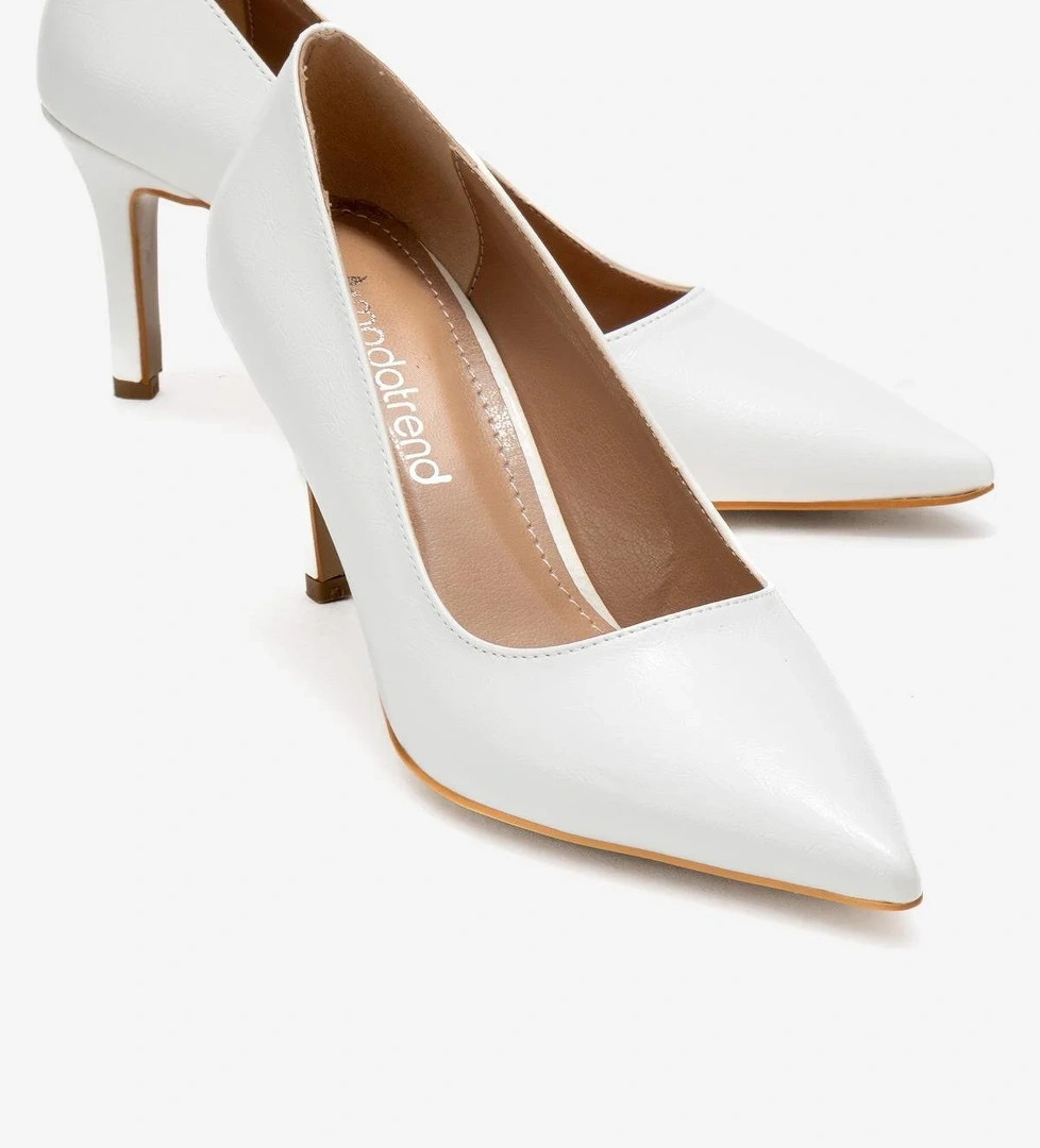 Kadın Stiletto Ayakkabı BEYAZ KIRIŞIK
