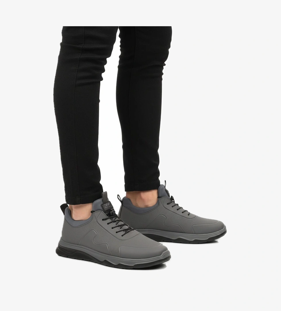 Füme Lastik Bağcıklı Hafif Esnek Erkek Spor Ayakkabı Kaif 2323 M