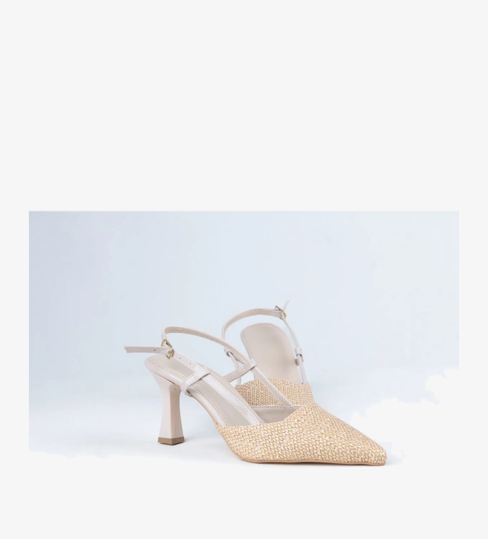 Ayakkabımood 7 Cm Arka Açık Topuklu Kadın Ayakkabı model görseli