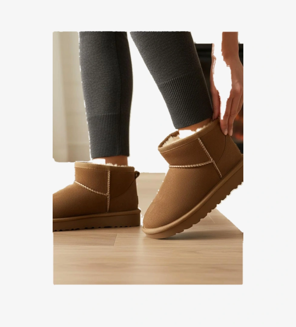 Ellaboni Kız Çocuk Taba Kalın Poli Taban İçi Kürklü Süet Görünümlü Mini Bot model görseli