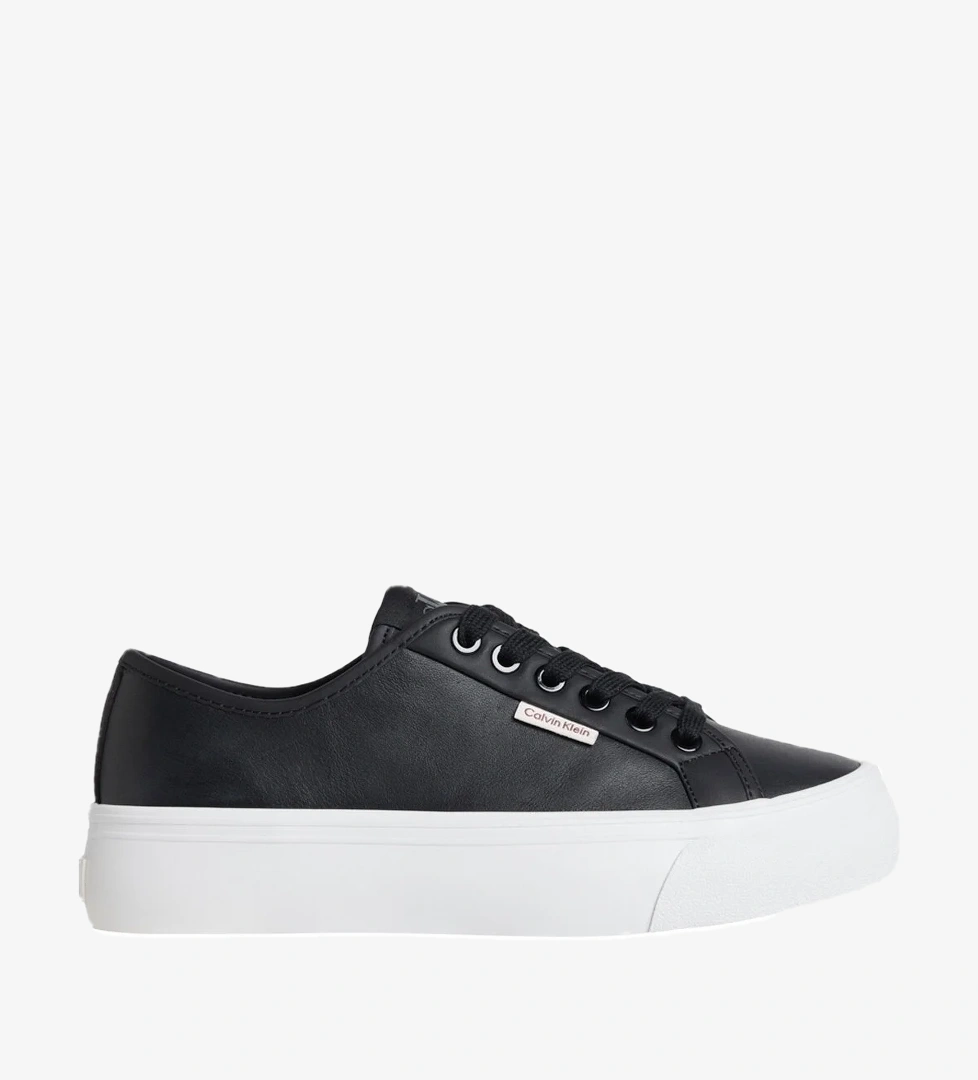 Calvin Klein VULC FLATF LACE UP LTH CK Siyah Kadın Sneaker