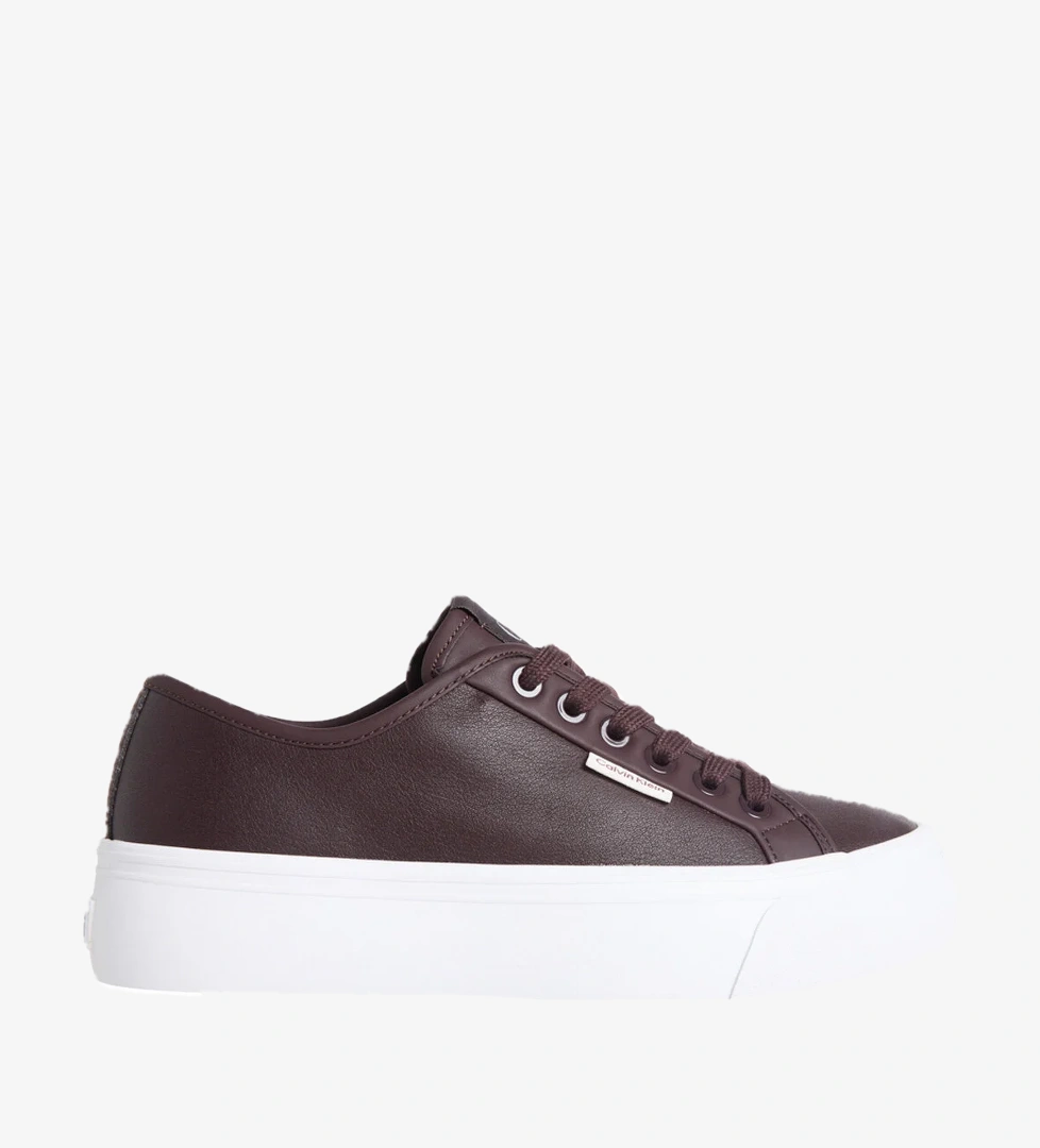 Calvin Klein VULC FLATF LACE UP LTH CK Bordo Kadın Sneaker