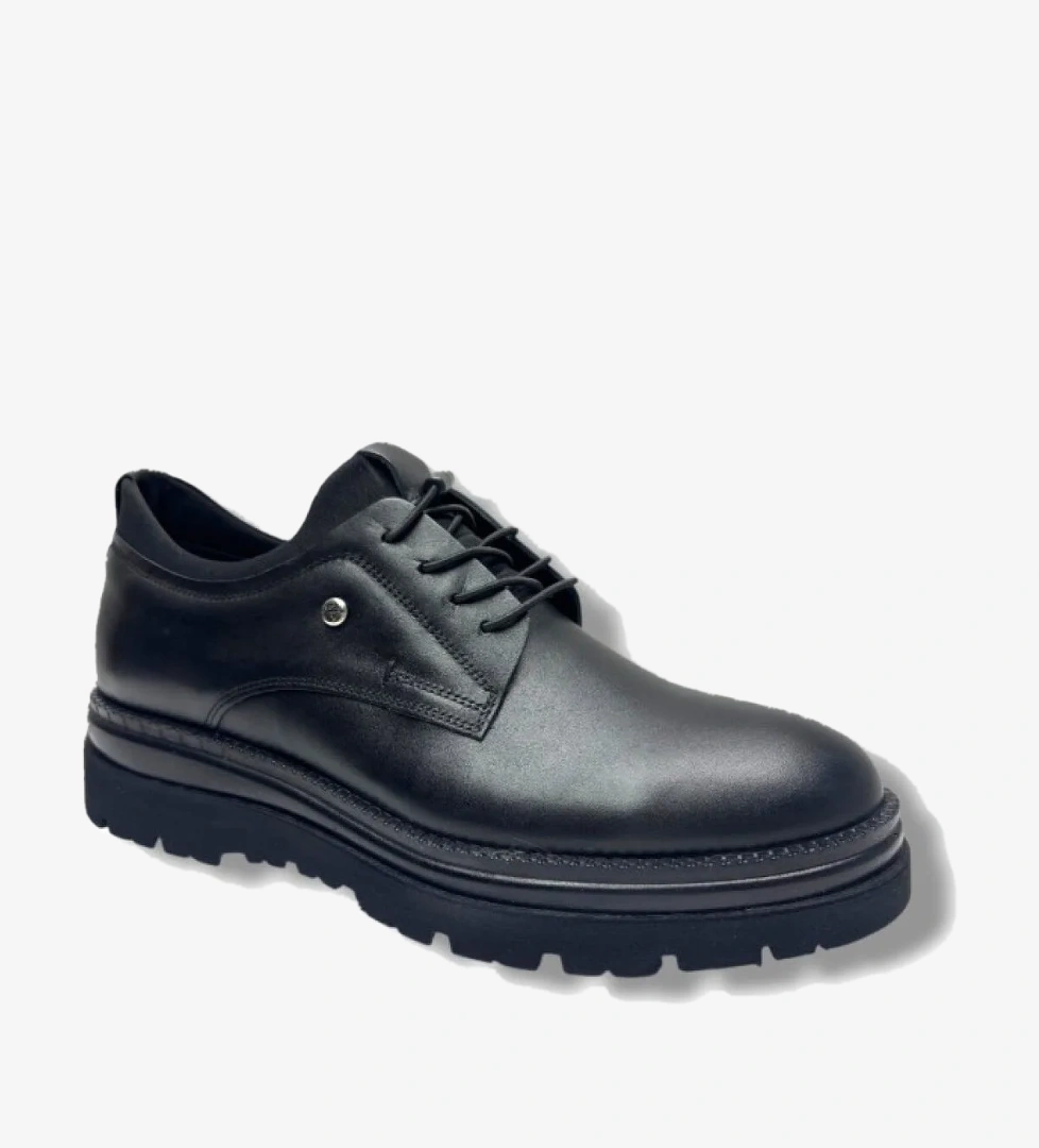 K1273-26 Hakiki Deri Lastik Bağcıklı Anatomik Erkek Ayakkabı