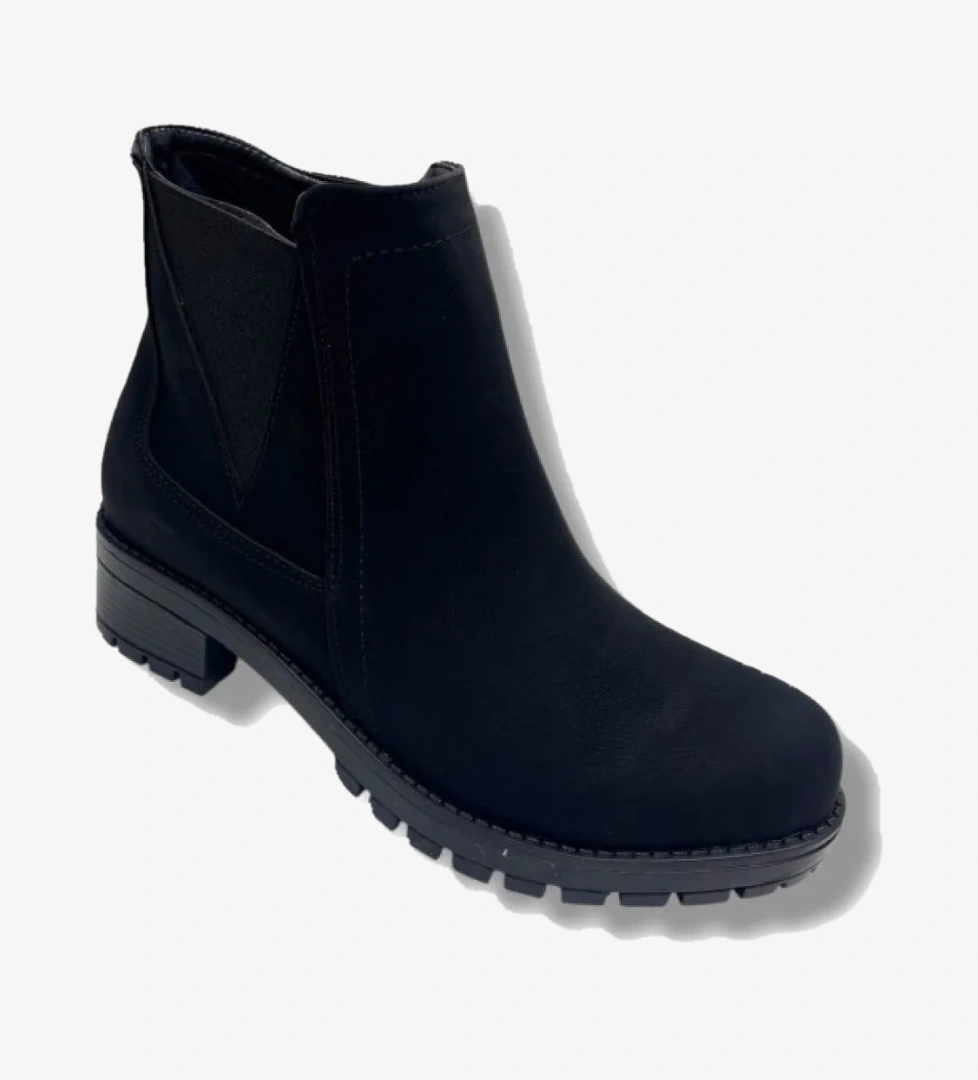 1663-26 Yağlı Deri Fermuarlı Kadın Bot - Görsel 1