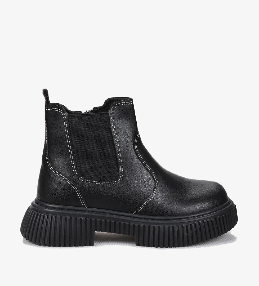 Kiko Kids Penka Fermuarlı Erkek Çocuk Günlük Bot Ayakkabı Siyah model görseli