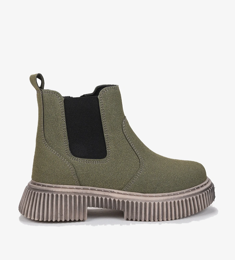 Penka Fermuarlı Erkek Çocuk Günlük Bot Ayakkabı Haki