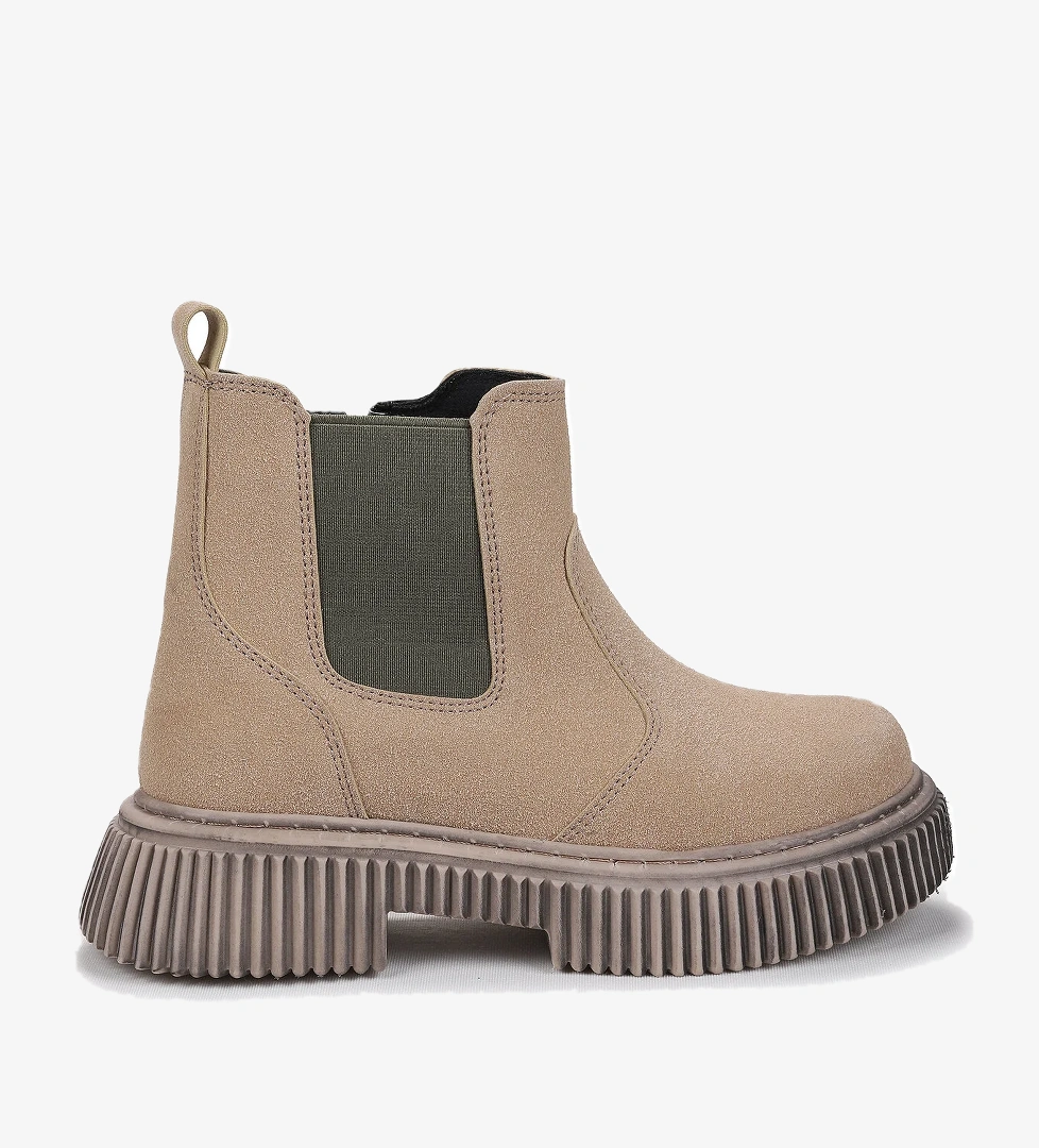 Penka Fermuarlı Erkek Çocuk Günlük Bot Ayakkabı Bej - Görsel 1