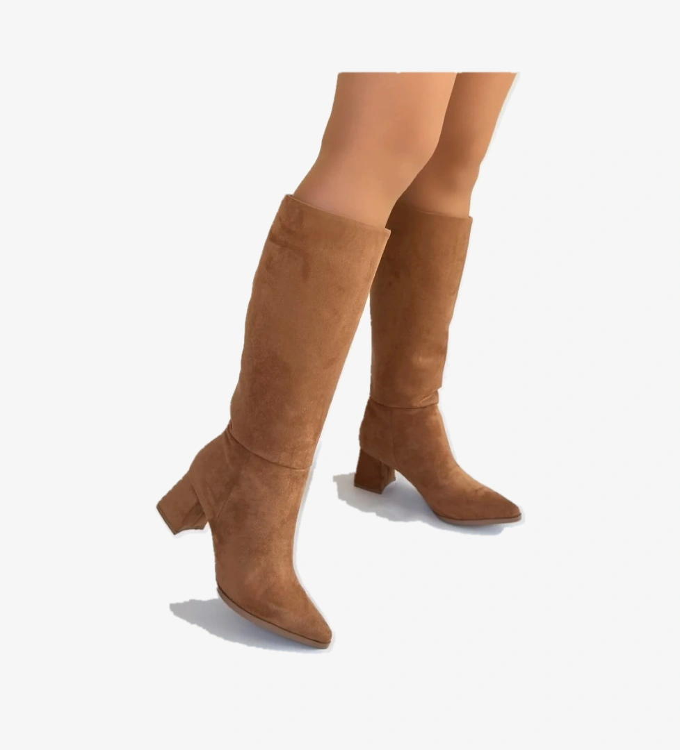 Seribo Sivri Burun Fermuarsız Kadın Çizme