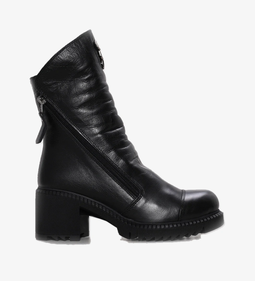 Hakiki Deri Kürklü Kadın Klasik Bot 124KZA2025 - Görsel 1