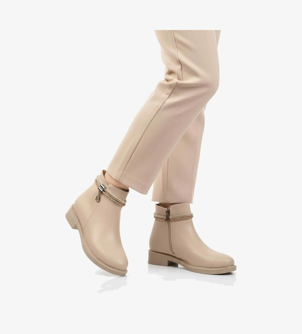 Bej Cilt Fermuarlı Kaymaz Bot 325126 Z