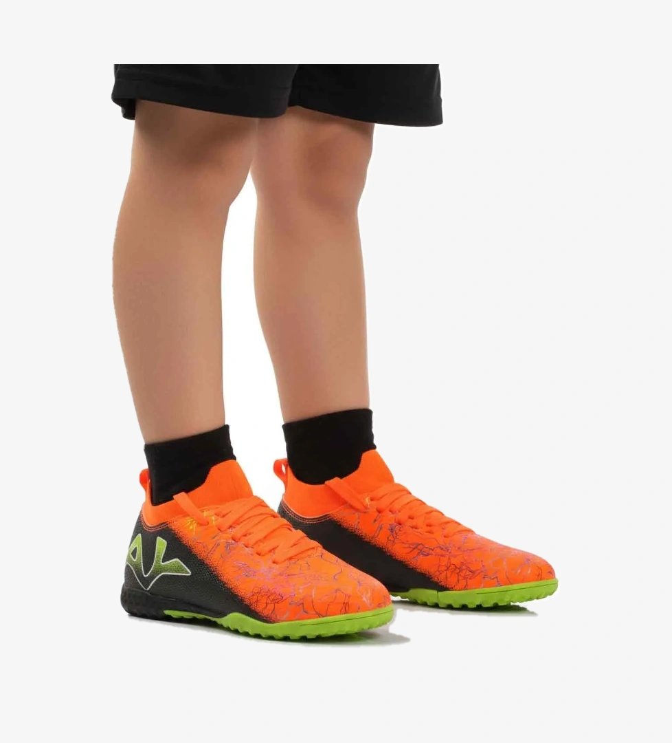 Turuncu Siyah Bilekten Çoraplı Erkek Çocuk Halı Saha Ayakkabısı FH-252-153 F - Görsel 1