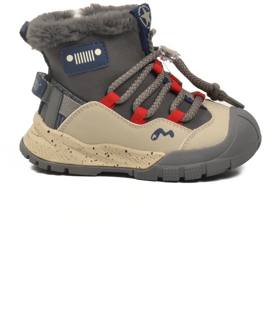 Marcokids Gri İçi Kürklü Erkek Çocuk Düz Bot