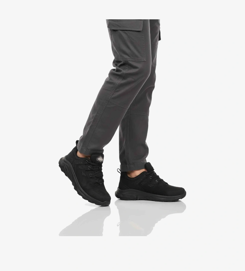 Siyah Nubuk Hakiki Deri Su Geçirmez Erkek Outdoor Ayakkabı