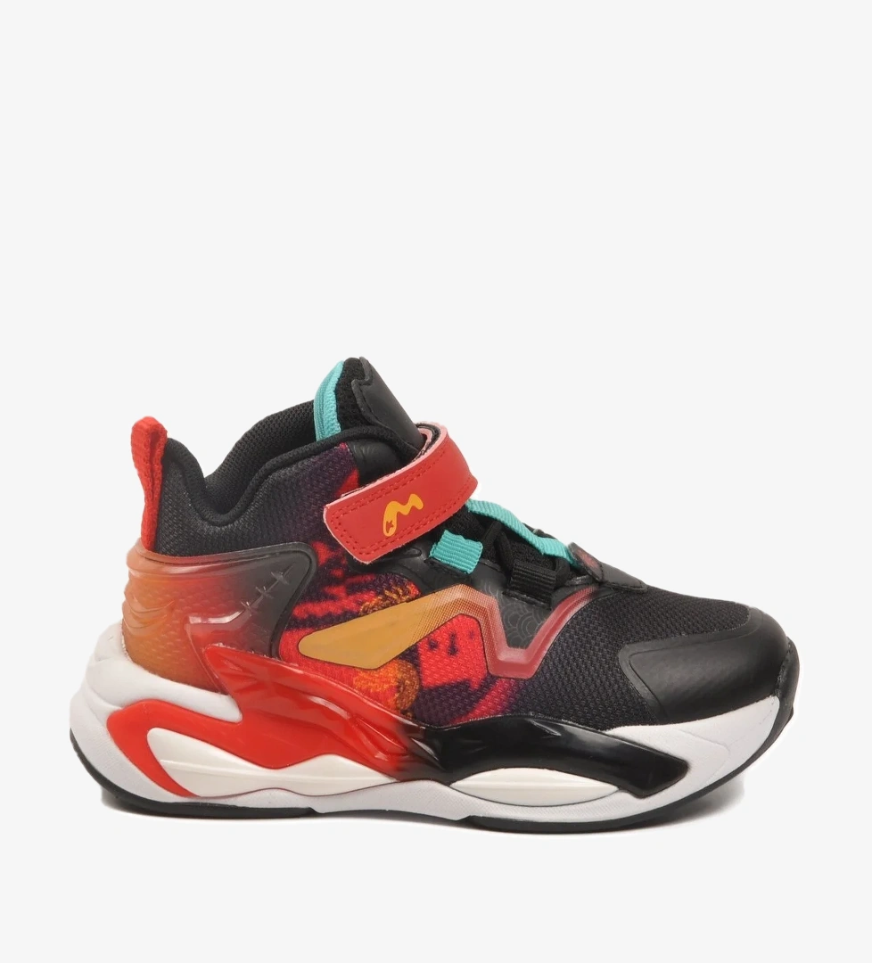 A Spor Marcokids Siyah Kırmızı Cırtlı Erkek Çocuk Spor Ayakkabı model görseli