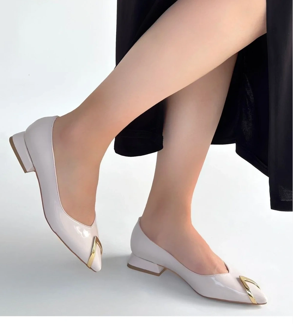 Bej Rugan Kadın Babet Ayakkabı