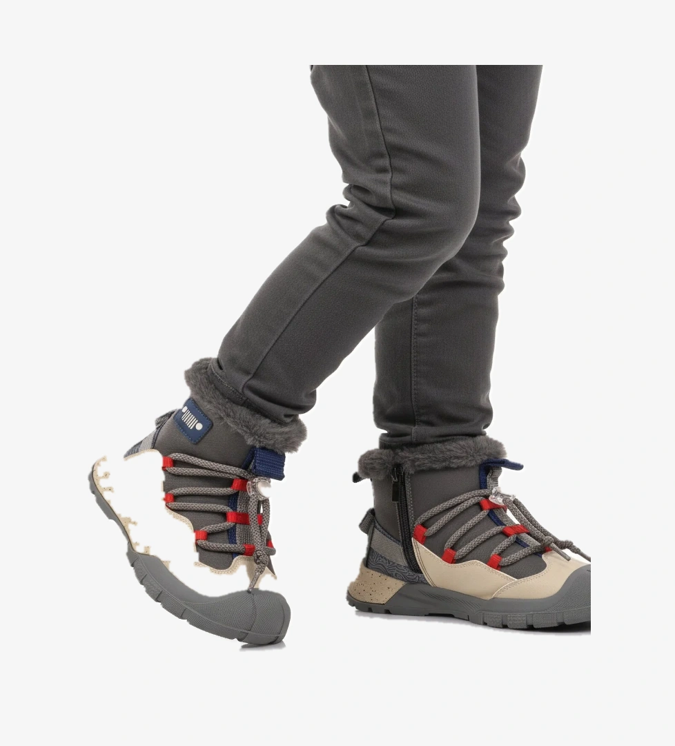 A Spor Marcokids Gri Pembe İçi Kürklü Erkek Kız Çocuk Düz Bot model görseli