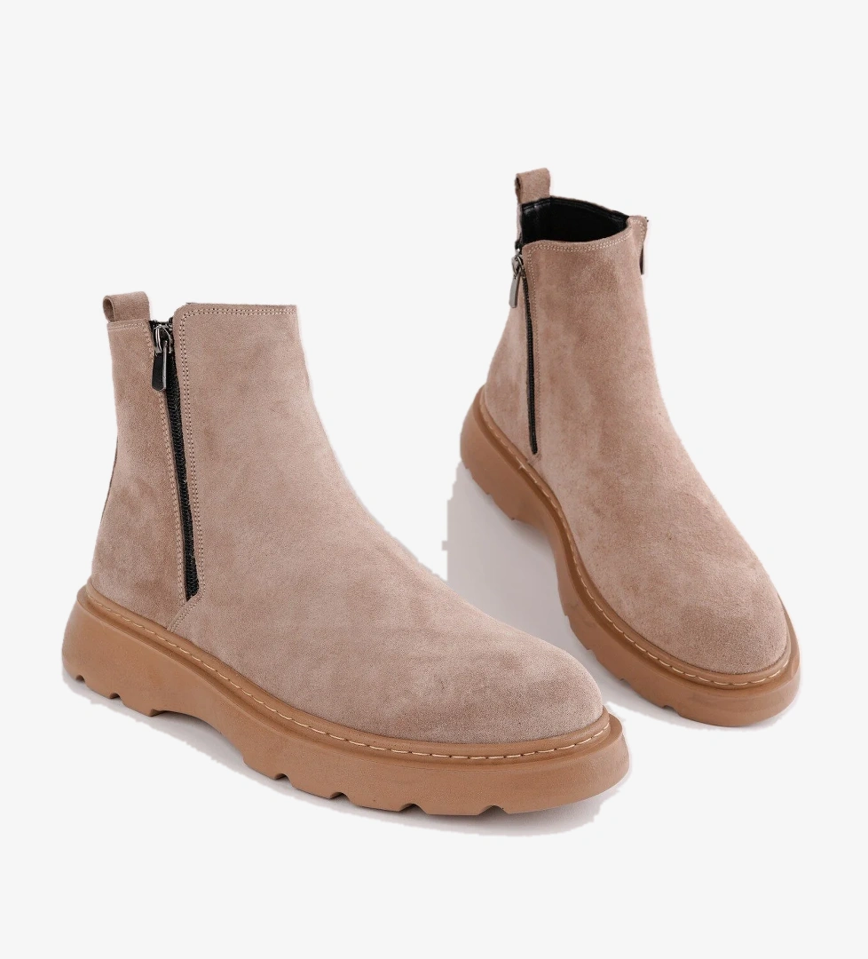 Chelsea Hakiki Deri Çift Fermuarlı Garantili Erkek Kışlık Bot