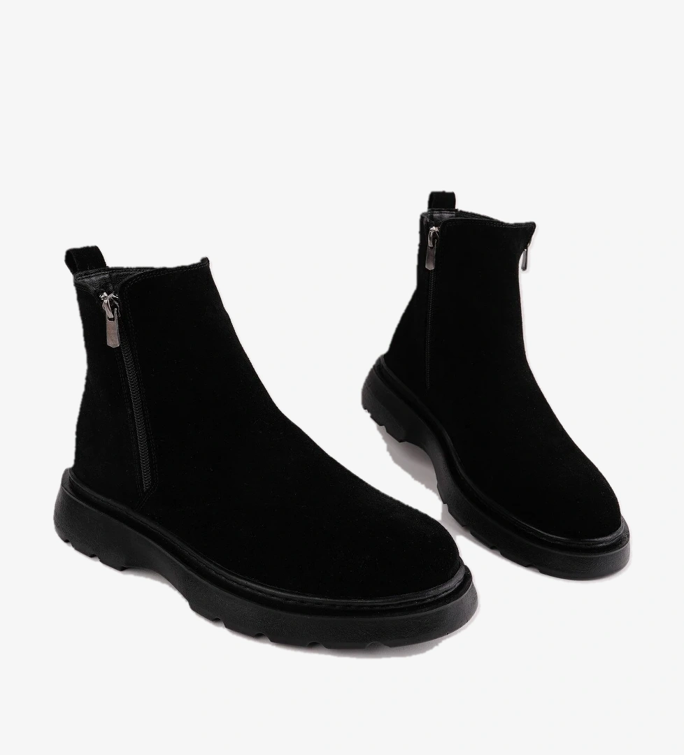 Chelsea Hakiki Deri Çift Fermuarlı Garantili Erkek Kışlık Bot