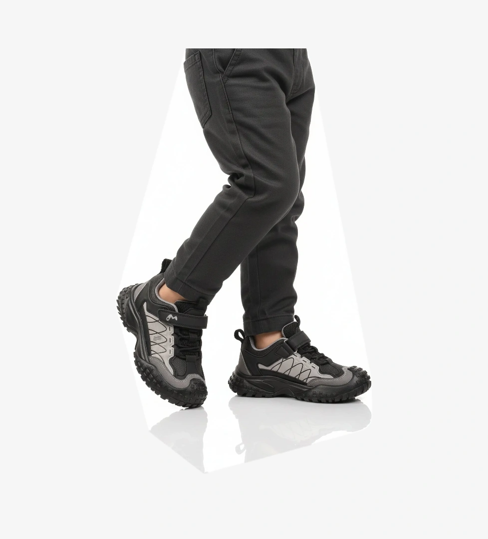 Marcokids Gri Cırtlı Erkek Çocuk Spor Ayakkabı