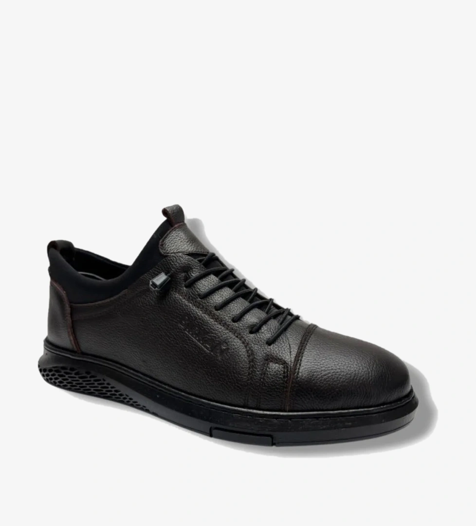 2008-26 Hakiki Deri Lastik Bağcıklı Anatomik Erkek Ayakkabı