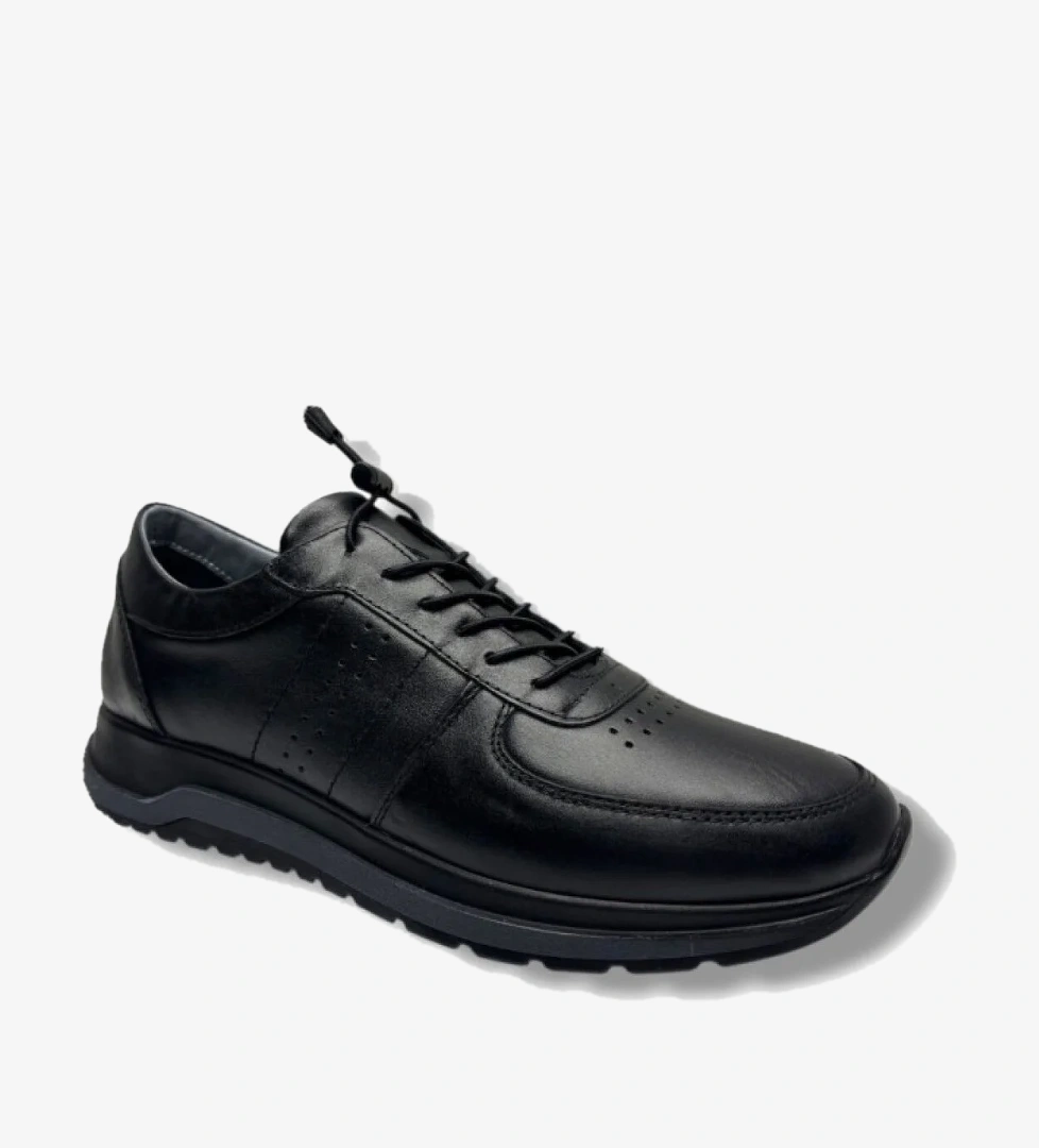 Hisaş 500-26 Hakiki Deri Anatomik Lastik Bağcıklı Erkek Ayakkabı - Görsel 1