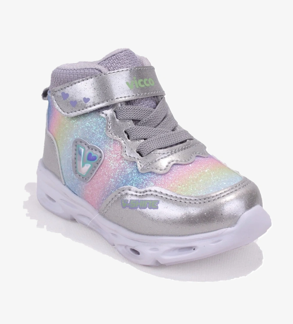 Vicco Poni 946B25K430 Gümüş Ortopedik Işıklı Kız Bebe Spor Bot model görseli