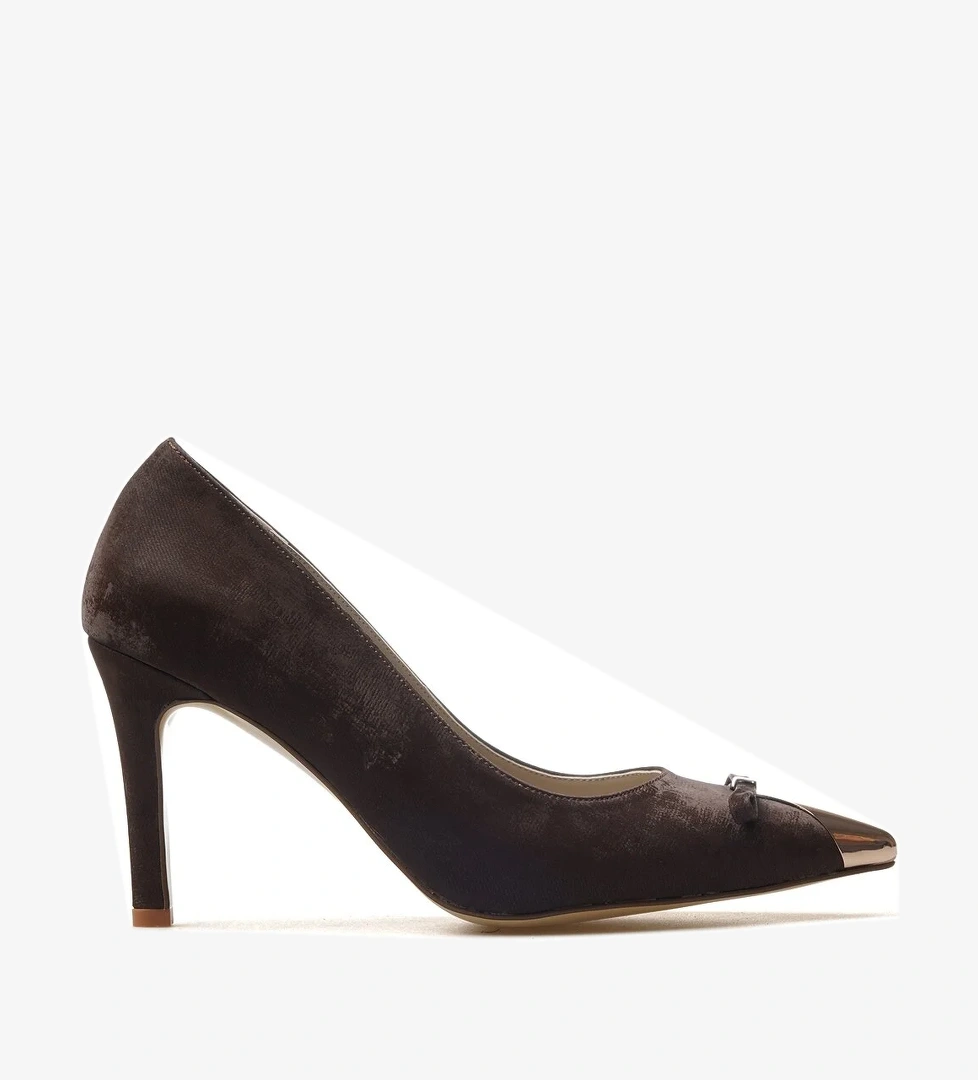 Kadın İnce Topuklu Ayakkabı 25y K14525881 Z Kahverengi Süet