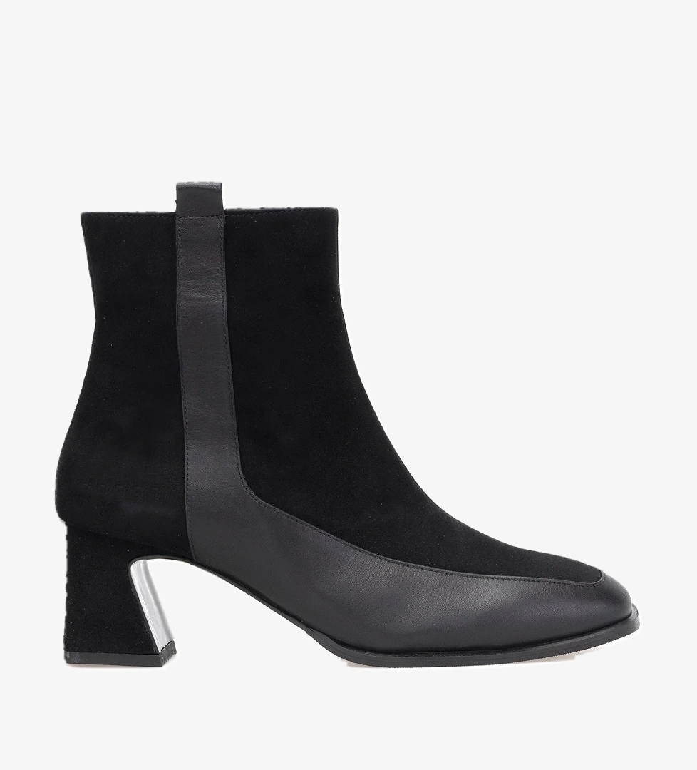 Elit Cordelia Kadın Hakiki Rugan Deri Klasik Topuklu Bot Siyah - Görsel 1