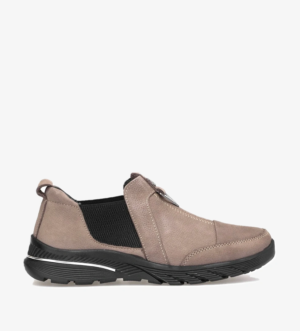 Elit ERLPLV028-D-F Kadın Hakiki Deri Ortopedik Casual Ayakkabı Vizon