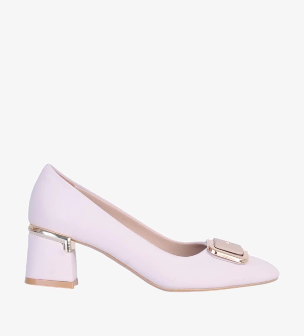 Modamia 302 Krem 6 Cm Kadın Topuklu Ayakkabı - Görsel 1