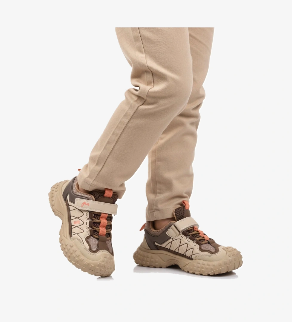 Marcokids Bej Cırtlı Erkek Çocuk Spor Ayakkabı - Görsel 1
