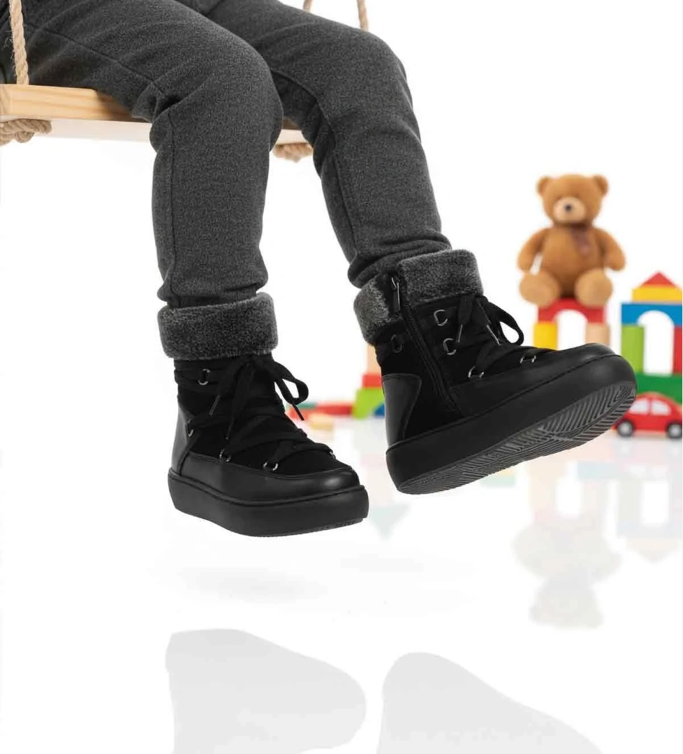 Siyah İçi Polarlı Kaymaz Kız Çocuk Bot Selis F