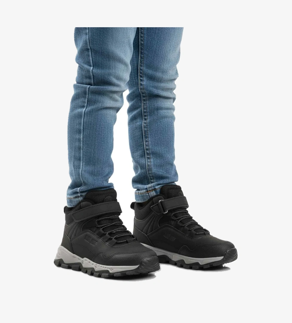 Siyah Gri Cırtlı Kaymaz Taban Erkek Çocuk Outdoor Bot Doruk F