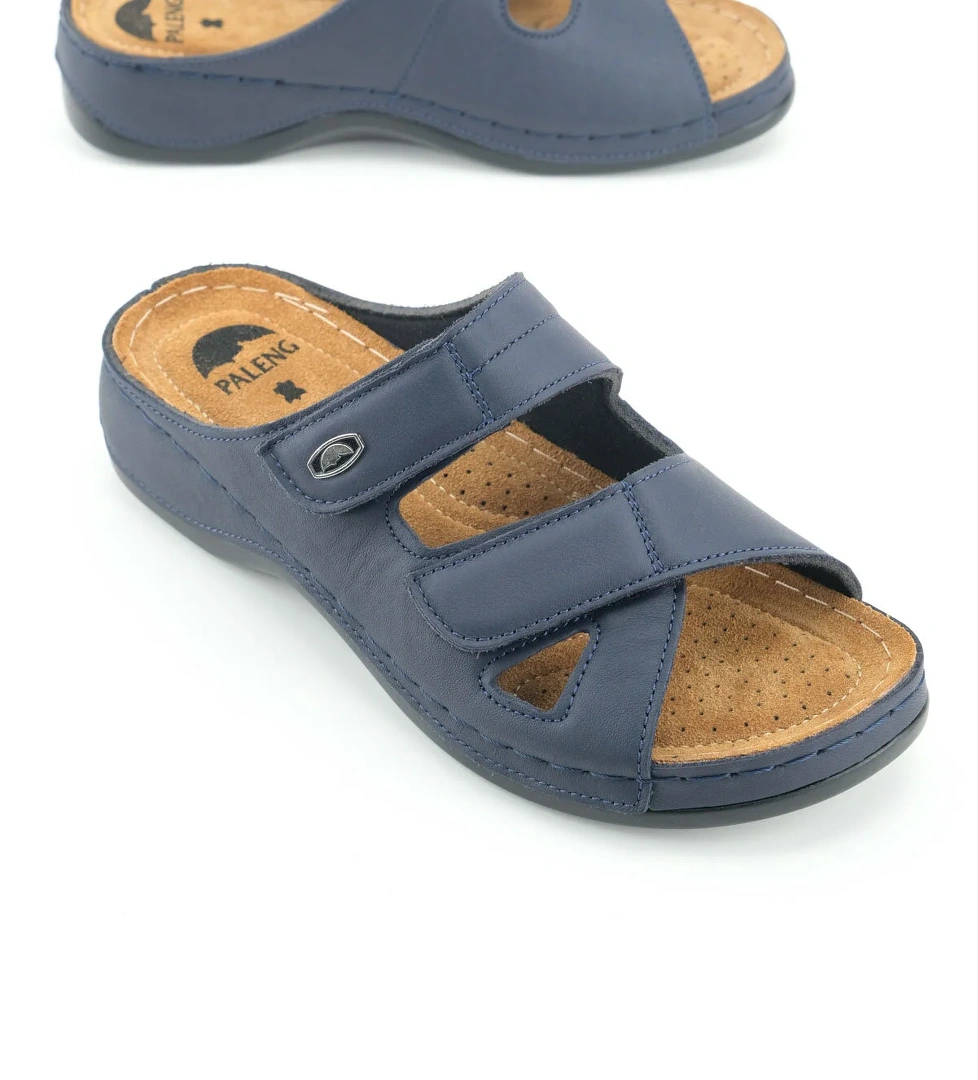 Gezer Kadın Ayarlanabilir Hakiki Deri Terlik - Görsel 1