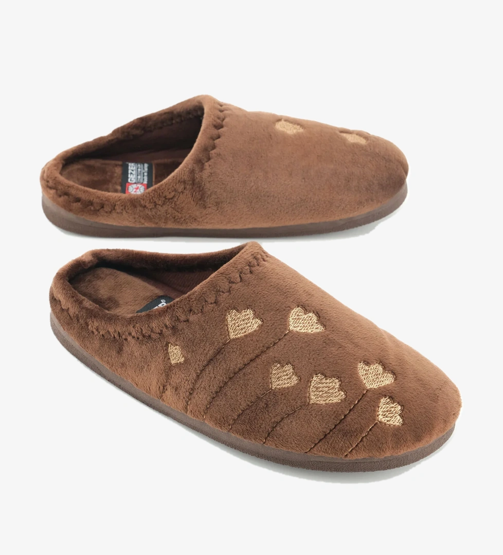 Kadın Kışlık PU Rahat Taban Nakışlı Tasarım Ev Bahçe Terlik - Görsel 1